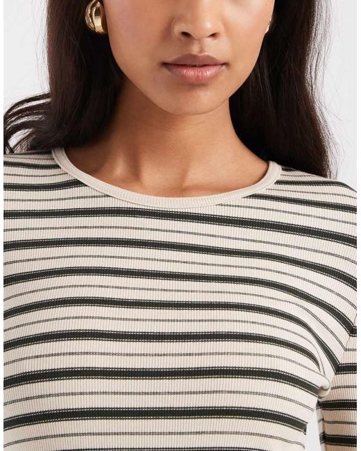 & Other Stories Gray Super Soft Rib Long Sleeved Slim Top