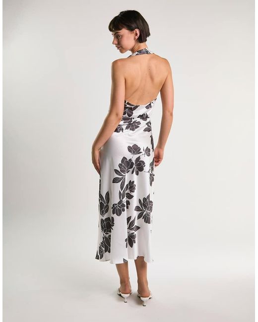 Glamorous White Halter Neck Midi Dress