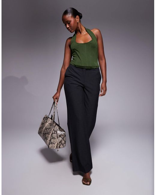 ASOS Green – neckholder-oberteil aus interlock