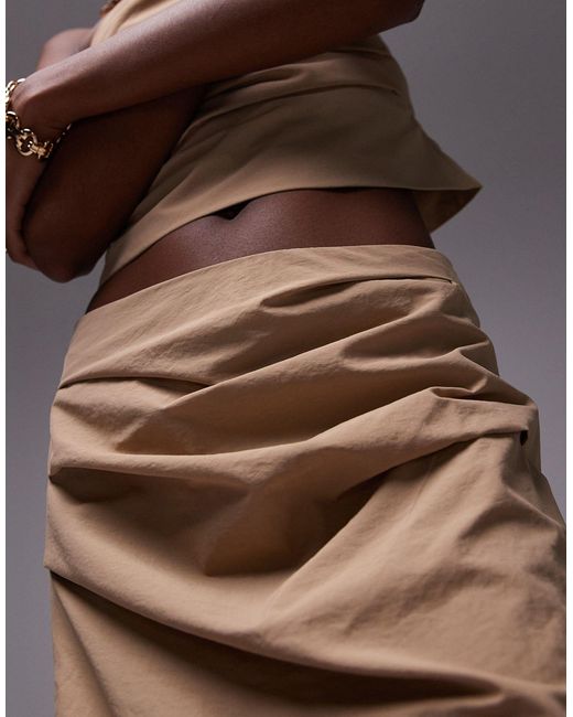 TOPSHOP Gray Co-ord Technical Fabric Maxi Column Skirt