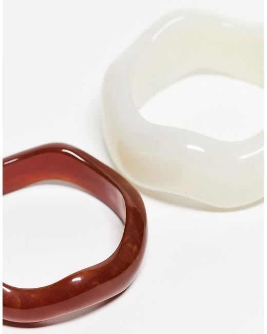 ASOS White Pack Of 2 Resin Bangles