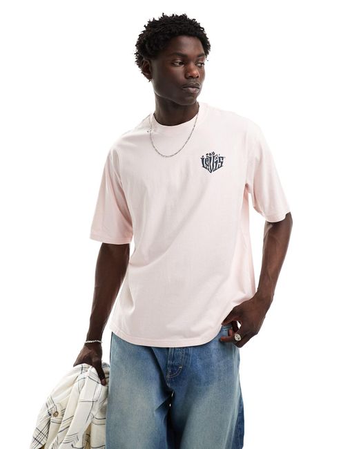 Camiseta holgada con media manga y estampado del logo y paisaje con palmera en la espalda Levi's de hombre de color White