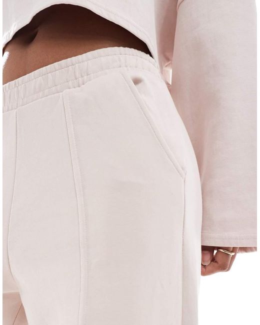 Stradivarius White Co-ord Seam Front Wide Leg joggers