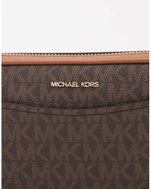 Michael Kors Brown May Pouchette Crossbody Bag