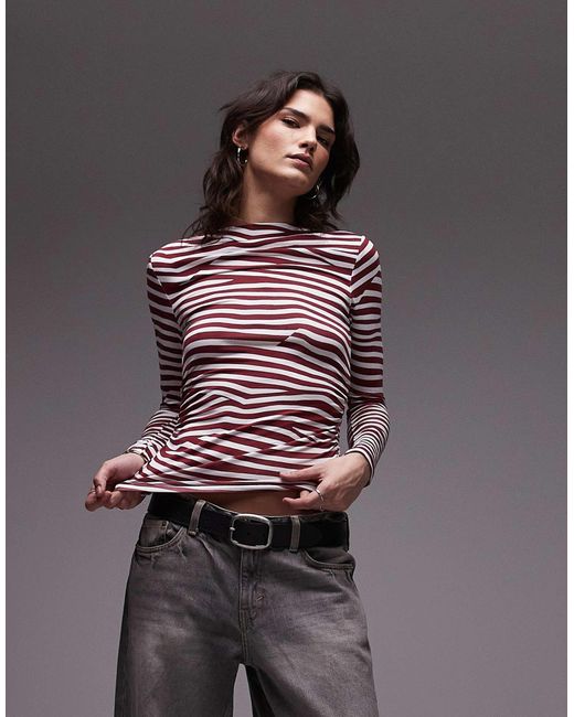 TOPSHOP Purple – langärmliges jersey-oberteil