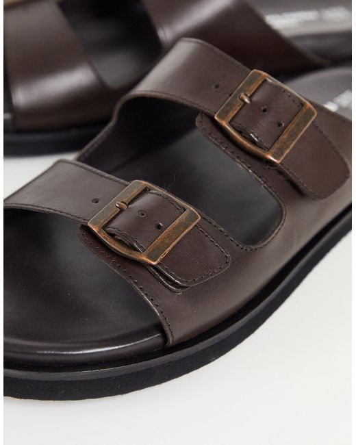 Red Tape Double Buckle Slider Sandals 