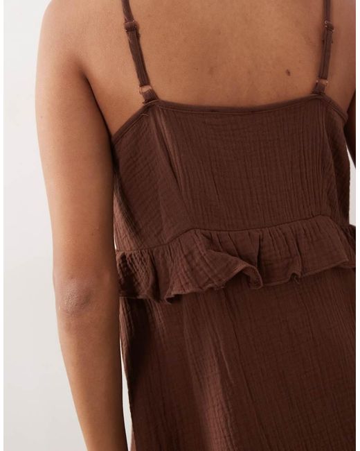 New Look Brown Tiered Mini Sundress