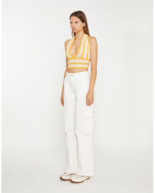 Glamorous White Relaxed Cargo Jeans
