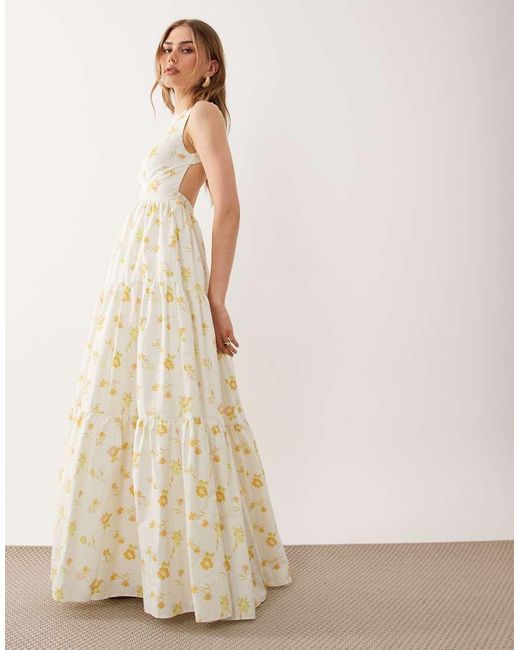 True Decadence Natural Open Back Maxi Dress