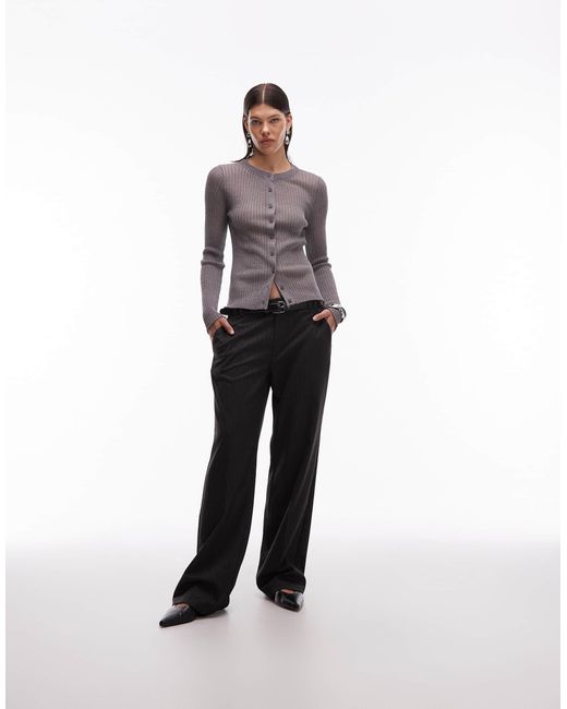 ASOS Gray Tailored Low Rise Mensy Trousers