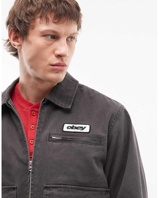 Obey Gray Walter Work Jacket for men