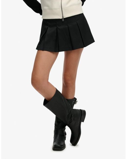 Superdry Black Mini Pleated Skort