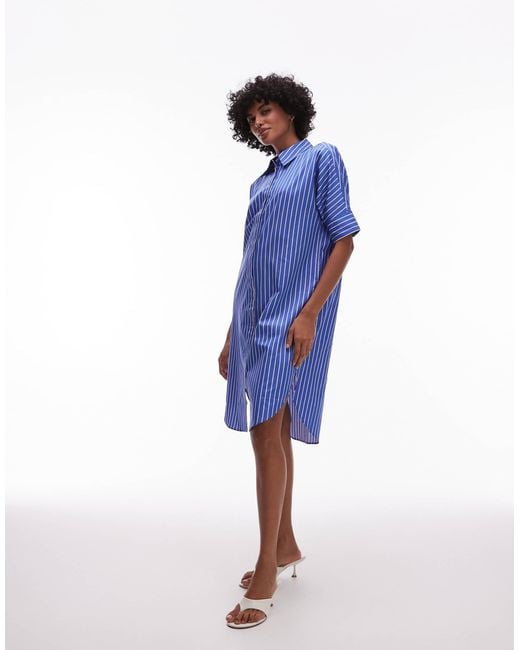 ARKET Blue – midi-hemdblusenkleid
