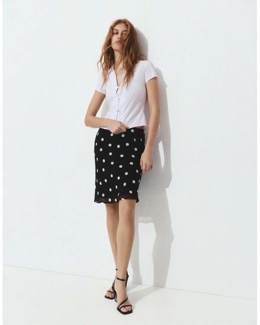 Pull&Bear White – kurzärmlige hemdbluse