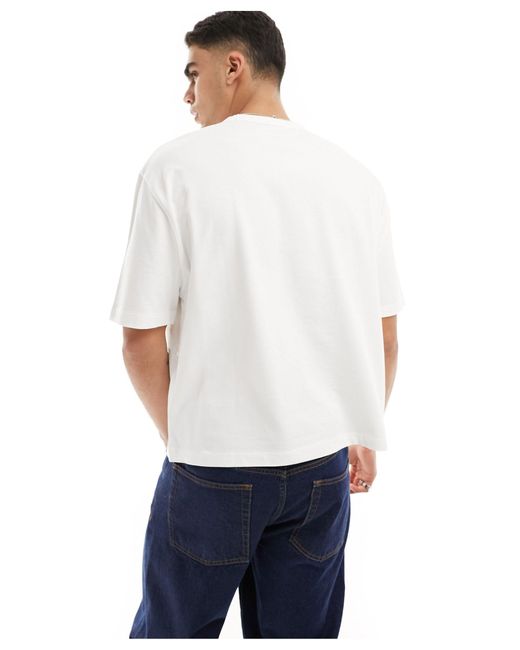 T-shirt oversize pesante squadrata bianca di ASOS in White da Uomo