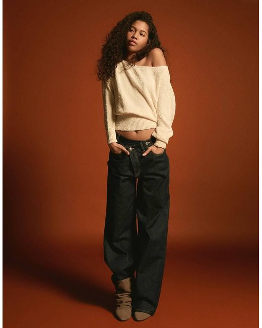Bershka Brown Asymmetric Jumper