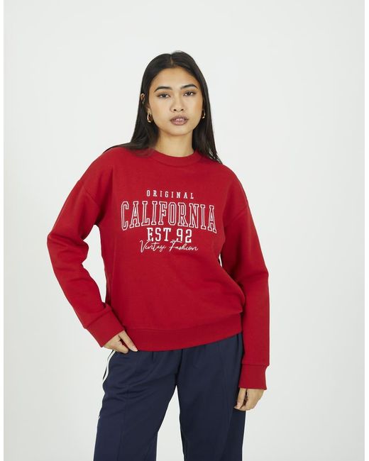 Brave Soul Crew Neck Embroidered Sweatshirt