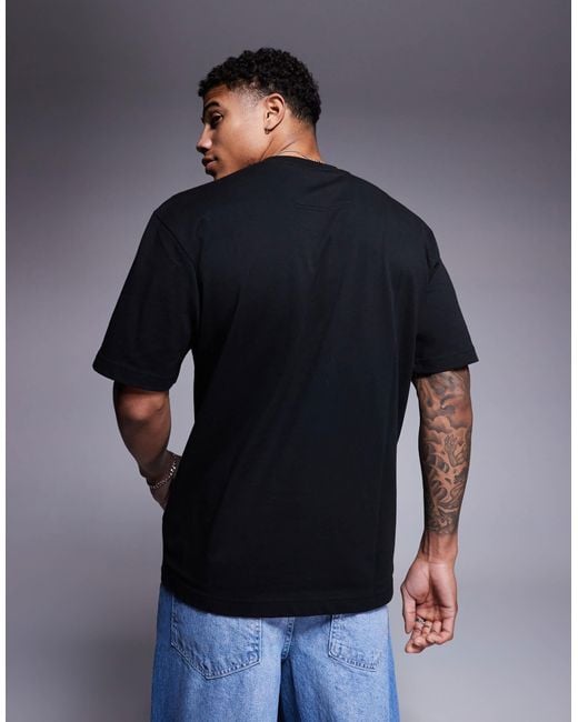 Boss Blue 10 Central Logo T-Shirt Oversized Fit for men