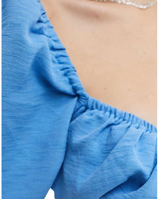The Frolic Blue Bryde Puff Sleeve Shirred Back Maxi Beach Dress