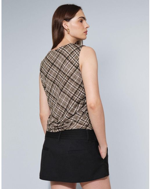 Mango Brown Sleeveless Top