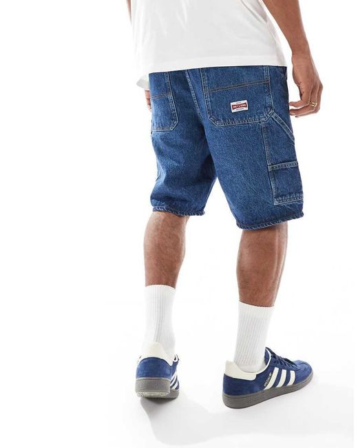 Only & Sons White Carpenter Denim Shorts for men
