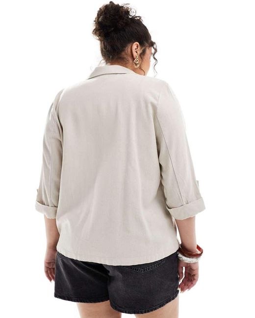 Vero Moda White Linen Touch Blazer
