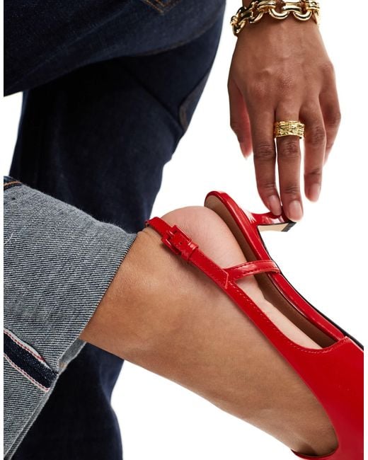 & Other Stories Blue Pointed Slingback Heeled Pumps