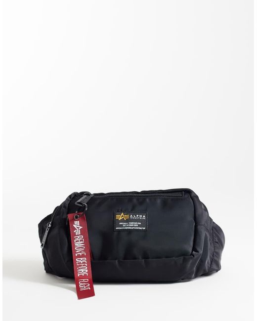 Alpha Industries Blue Alpha Nylon Bum Bag With Logo for men