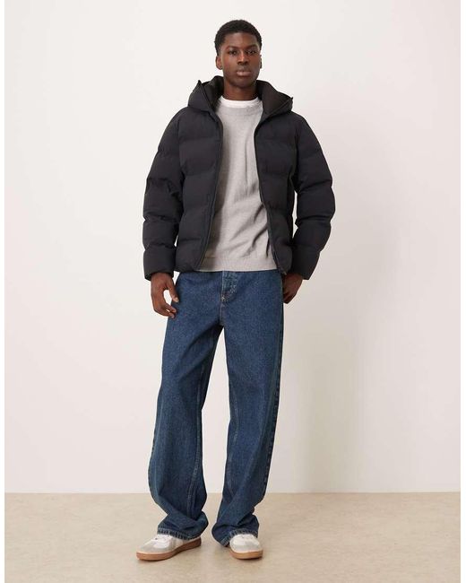 Mango Blue Waterproof Thermal Insulating Hooded Puffer Jacket for men