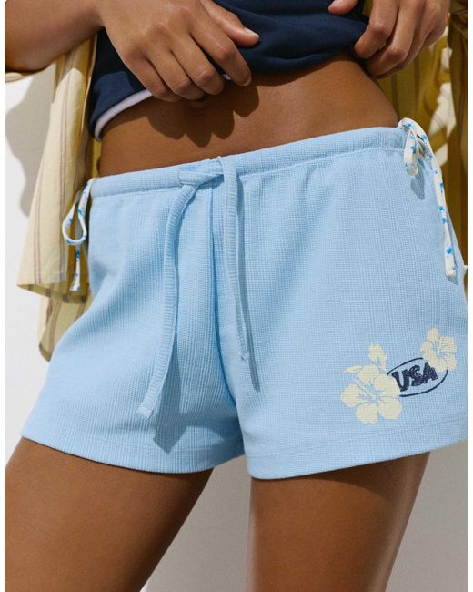Short texturé à fleurs - clair Pull&Bear en coloris Blue