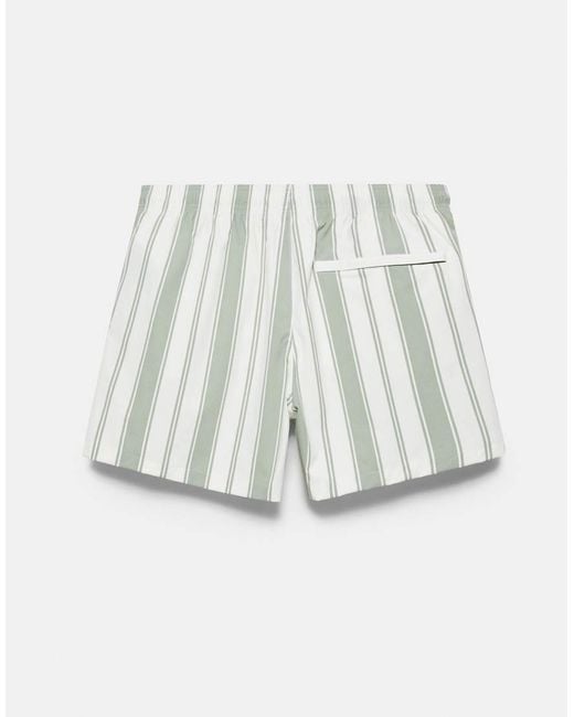 Pull&Bear Gray Striped Board Shorts for men