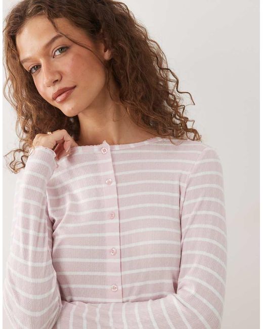 Boux Avenue Pink Pointelle Buttondown Pyjama Set