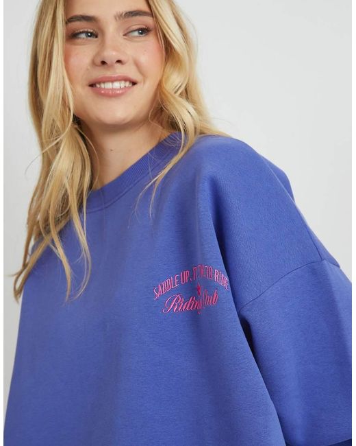 Skinnydip London Blue London Wanted Cowboys Sweatshirt