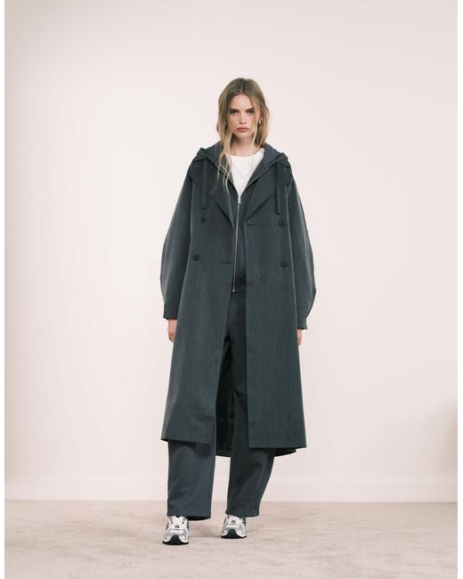 ASOS Blue Soft Tailored Trench