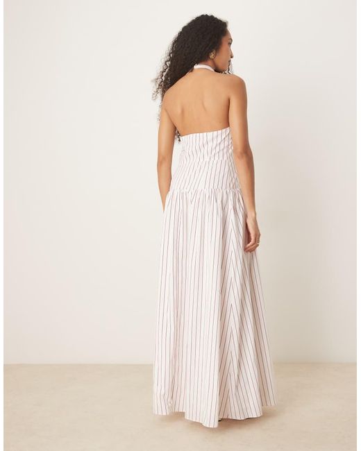 Glamorous Natural Drop Waist Halterneck Maxi Dress