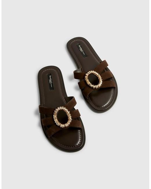 River Island White Beaded Ring Flat Sandals