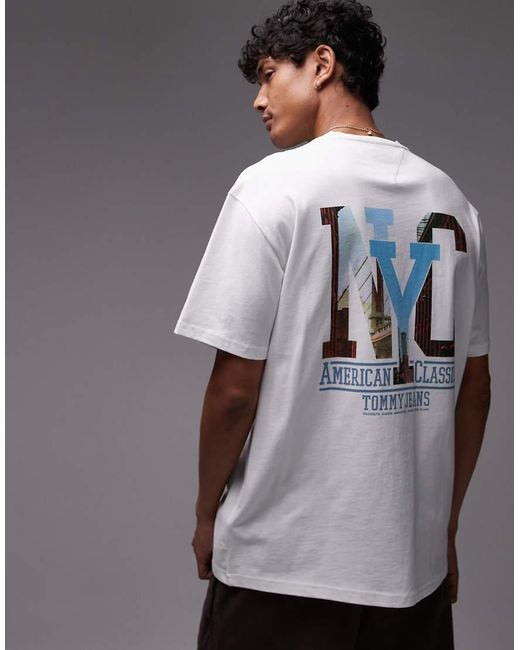 Tommy Hilfiger Gray Nyc Photo Back Print T-Shirt for men