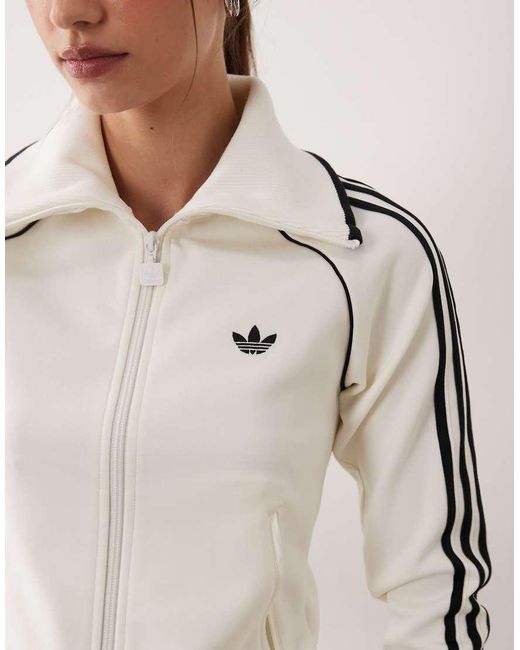 Adidas Originals Natural Slim Fitted Firebird Track Top