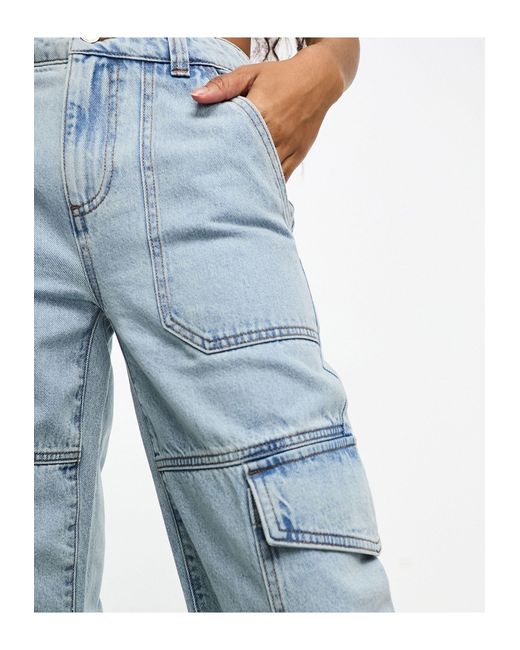 Miss Selfridge Blue – weite cargo-jeans