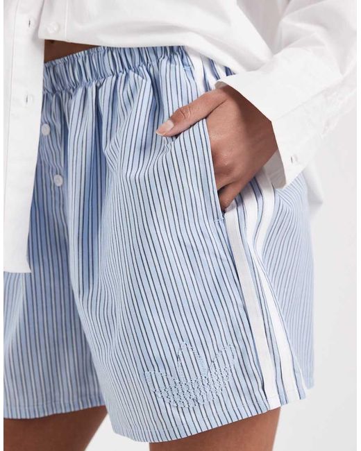 Adidas Originals White Striped Boxer Style Shorts