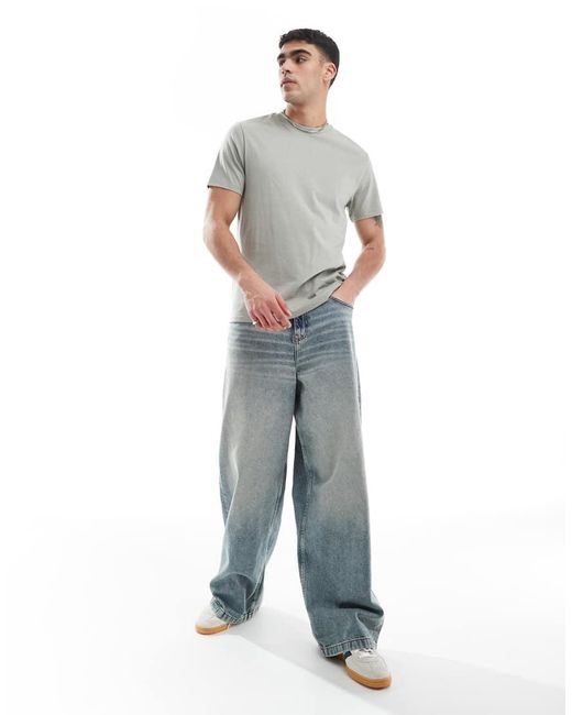 ASOS Basic T-Shirt Met Ronde Hals in het White voor heren