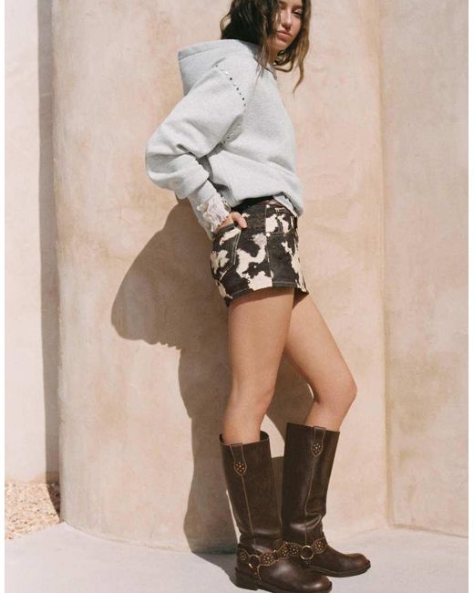 Pull&Bear Multicolor Cow Print Skort
