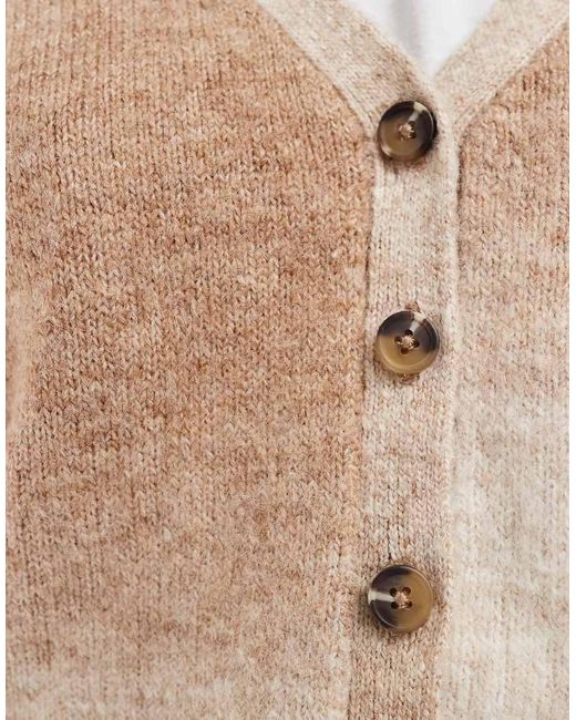 Brave Soul Natural Button Through Space Dye Cardigan