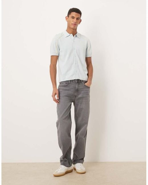 House Of Sunny White Button-down Knitted Polo Shirt for men
