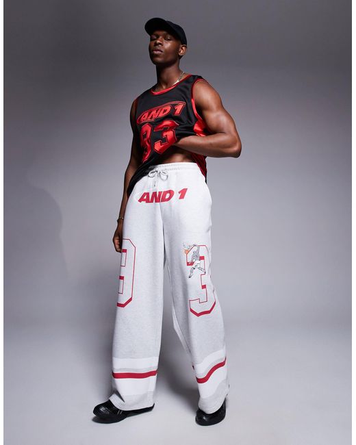 AND1 – oversize-jogginghose in Gray für Herren