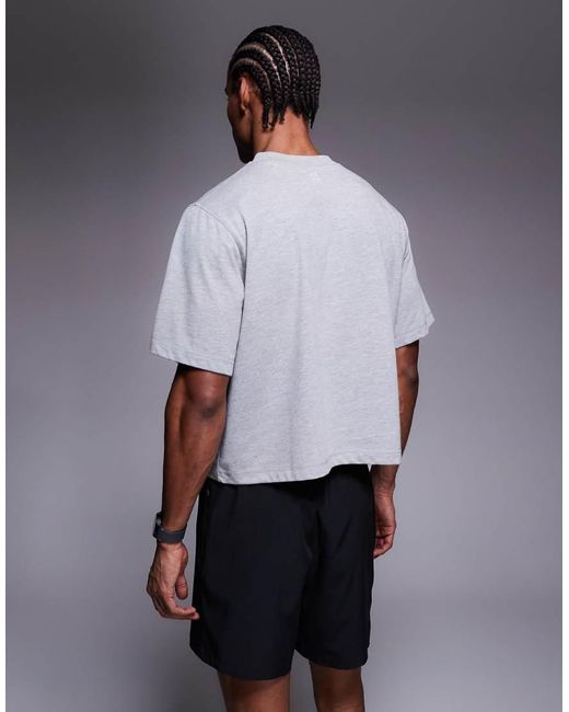 4505 Gray Cotton Cropped Lifting T-shirt With Quick Dry Finish for men