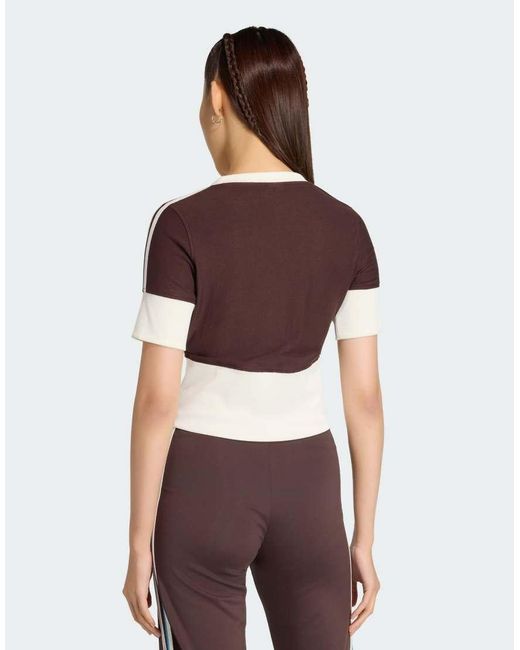 Adidas Originals Brown V-Neck Shirt With Buttons