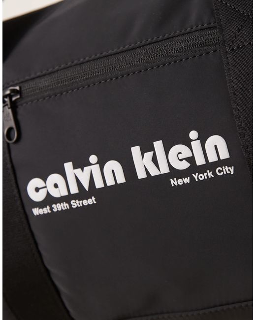 Calvin Klein White Retro Logo Holdall for men