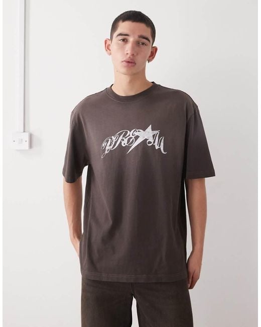 Weekday Gray Relaxed Fit T-shirt Graphic Print for men
