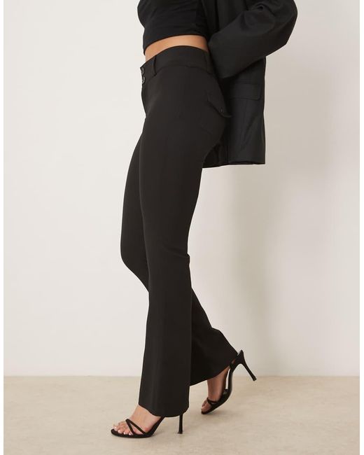 Gina Tricot Black Low Rise Flare Leg Stretch Trousers